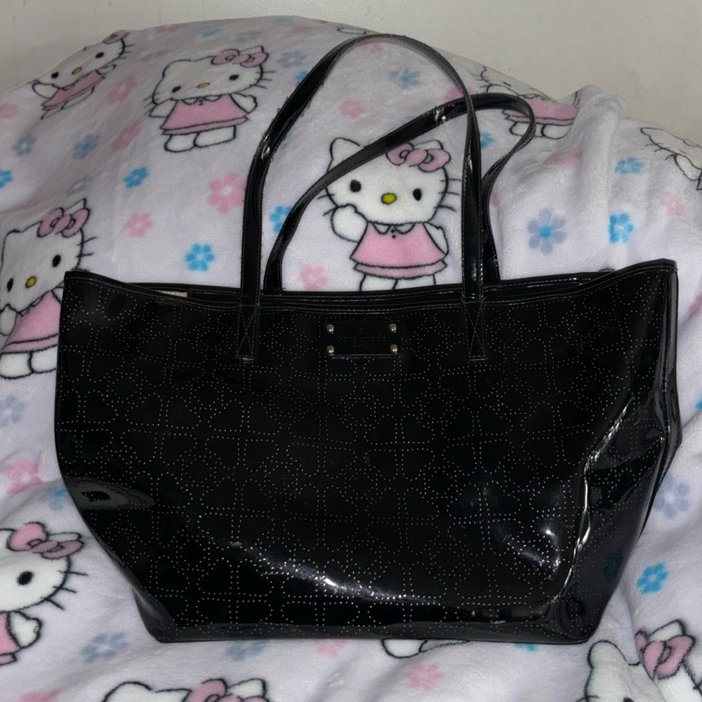 Kate Spade Black Polyvinyl Tote PRE OWNED
